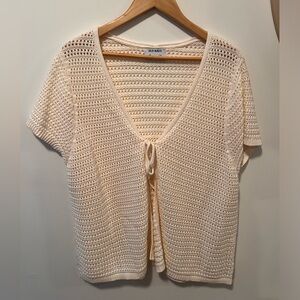 Old Navy Crocheted Front Tie Shortsleeved Sweater
